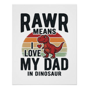 Poster Conception de chemise vintage Papa dinosaure drôle