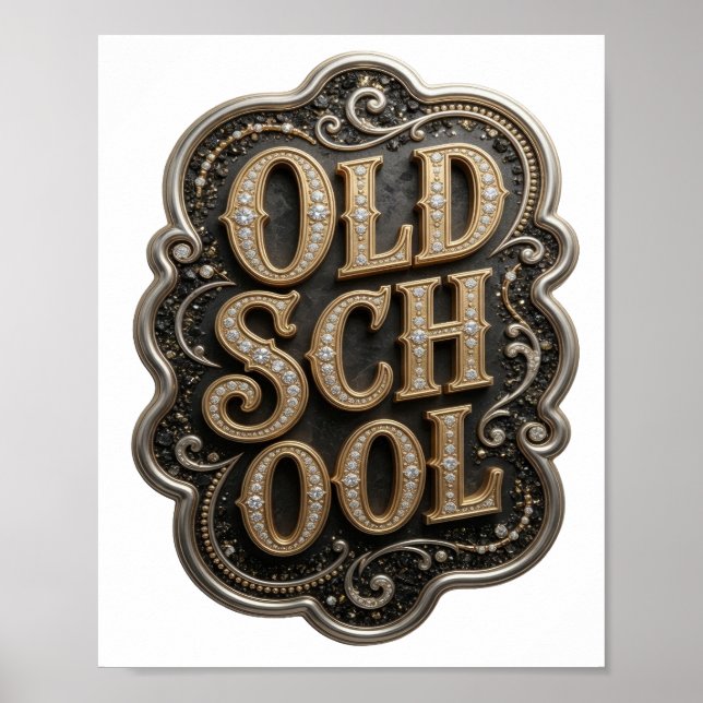 Poster Conception de citation Crisp Gold OLD SCHOOL (Devant)