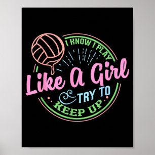 Poster Conception de citation de volley-ball pastel pour