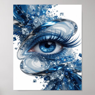 Poster Conception de citation d'yeux bleus argentés spiri