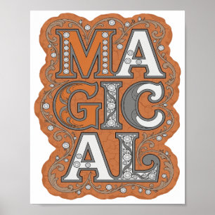 Poster Conception de citation MAGIQUE Orange Cool
