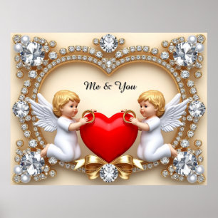 Poster Conception de cœur romantique