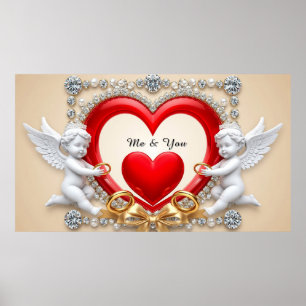 Poster Conception de cœur romantique