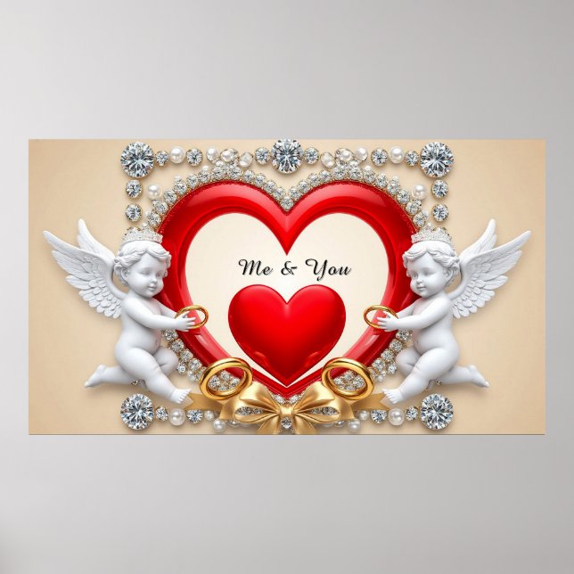 Poster Conception de cœur romantique (Devant)