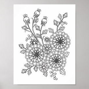 Poster Conception de coloration florale