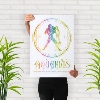 Poster Conception de compatibilité Zodiaque Verseau