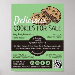 Poster Conception de cookies, ventes de cookies collecte 