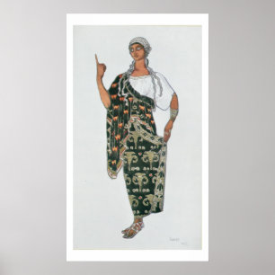 Poster Conception de costume de Phedre, 1917 (litho de