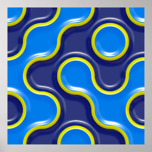 Poster Conception de courbe de motif sans couture