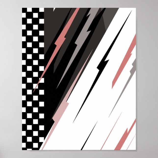 Poster Conception de course en noir et blanc (Devant)