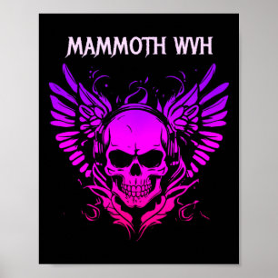 Poster Conception de crâne de musique Mammouth drôle vint