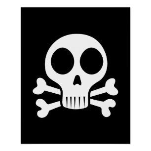 Poster Conception de crâne de pirate