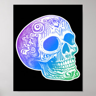 Poster Conception de crâne de sucre à gradient de calaca