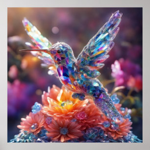 Poster Conception de cristal Hummingbird - Concevez votre