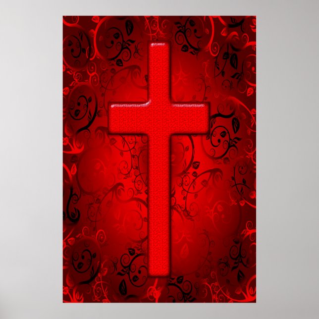 POSTER CONCEPTION DE CROIX ROUGE ET NOIR (Devant)