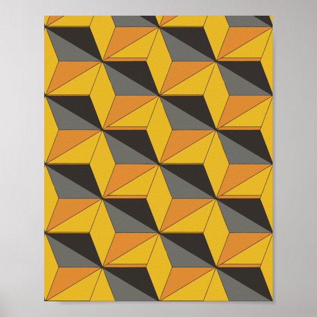 Poster Conception de cubes géométriques (Devant)