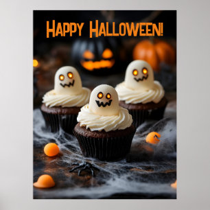 Poster Conception de cupcakes Halloween éffrayant