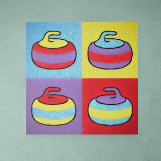 Poster Conception de curling Pop Art Rocks