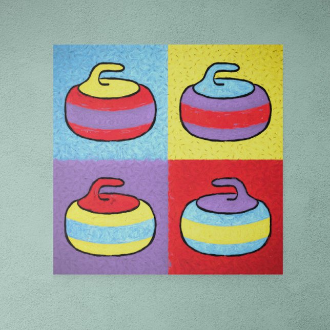 Poster Conception de curling Pop Art Rocks (Créateur téléchargé)