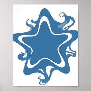 Poster Conception de déclaration BLEU STAR Snappy Blue