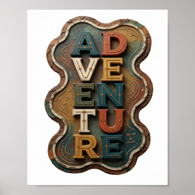 Poster Conception de déclaration d'aventure orange Snappy (Devant)