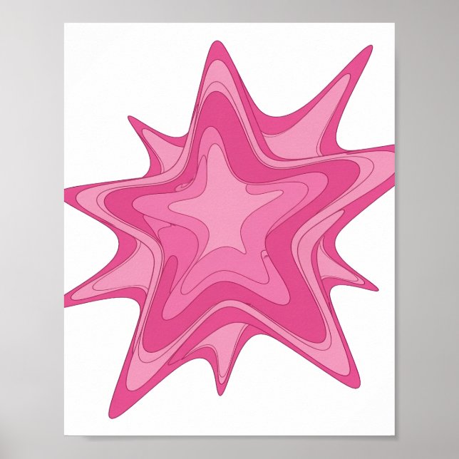Poster Conception de déclaration d'étoile rose icônique (Devant)