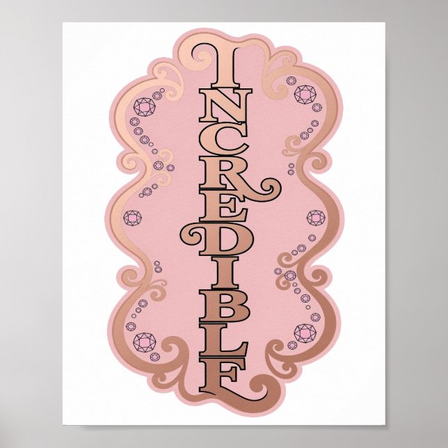 Poster Conception de déclaration INCROYABLE en or (Devant)