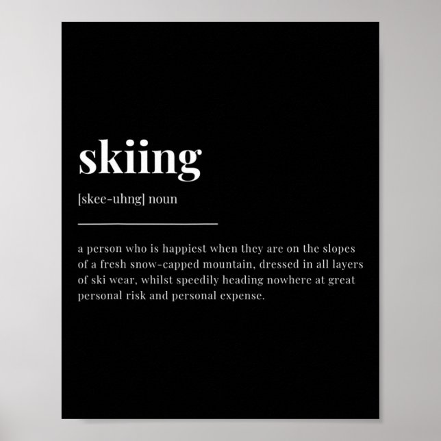 Poster Conception de dictionnaire de définition de ski  (Devant)