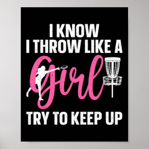 Poster Conception de disc golf drôle pour fille femme ama