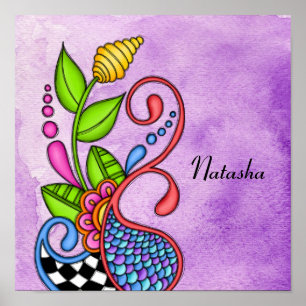 Poster Conception de Doodle coloré