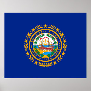 Poster Conception de drapeau d'état du New Hampshire
