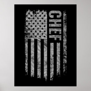 Poster Conception de drapeau USA Chef en détresse