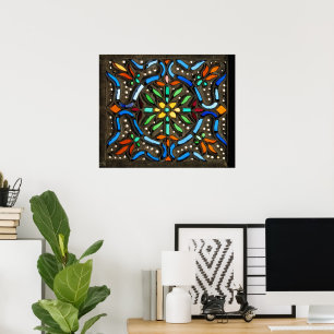 Poster Conception de fenêtres colorées