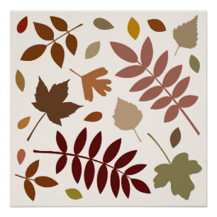 Poster Conception de feuilles mortes couleurs d'automne s