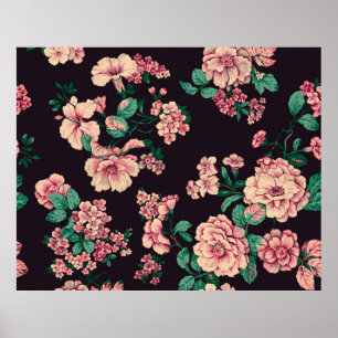 Poster conception de fleurs à l'aquarelle transparente av