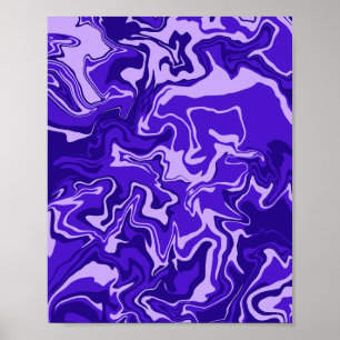Poster Conception de fluide abstrait dans des tons violet
