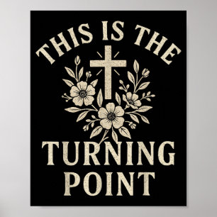 Poster Conception de foi florale de croix tournante chrét
