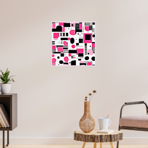 Poster Conception de géométrie rose Art Pop