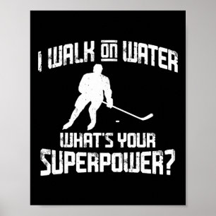 Poster Conception de hockey drôle hommes femmes Je marche