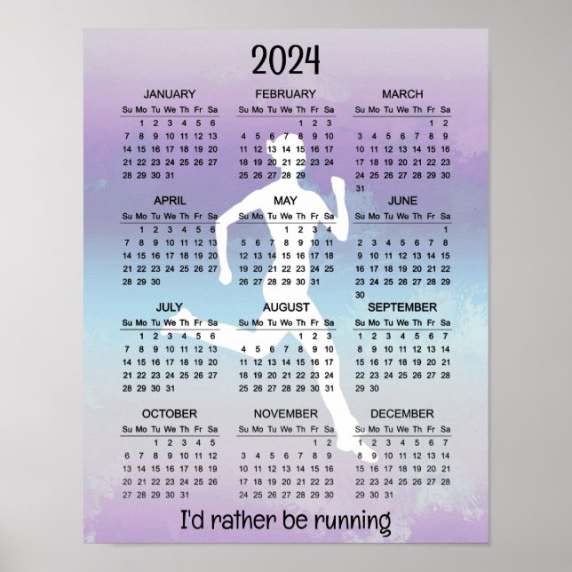 Poster Conception de jogging en course à pied Calendrier  (Devant)