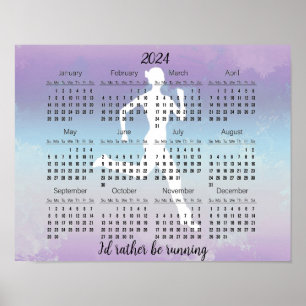 Poster Conception de jogging en course à pied Calendrier