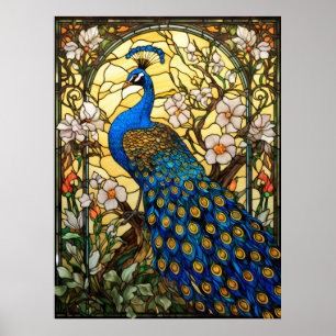 Poster Conception de la fenêtre Peacock en verre tendu