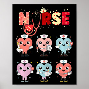 Poster Conception de la Saint-Valentin Cœurs d'infirmière