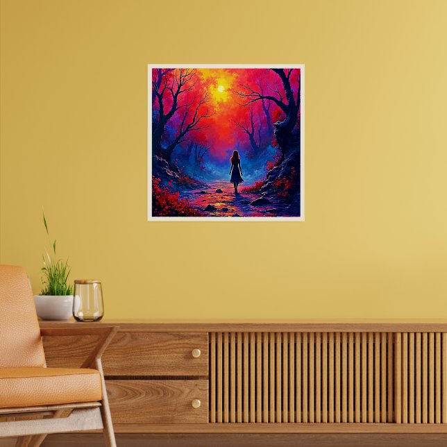 Poster Conception de la solitude de la fille de la forêt  (Salon 2)