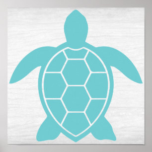 Poster Conception de la tortue marine dans Ocean Vert ble