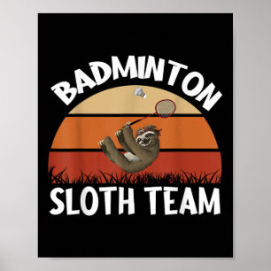 Poster Conception De L'Équipe Badminton Sloth Pour Les Jo