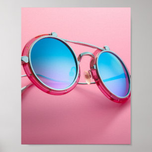 Poster Conception de lunettes de soleil à thème, rose coo