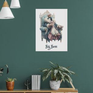 Poster Conception de manchot Big Boss Winter