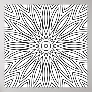 Poster Conception de mandala en éclatement de pétale rayo