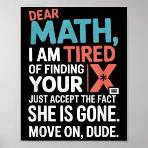Poster Conception de maths drôle pour garçons filles prof